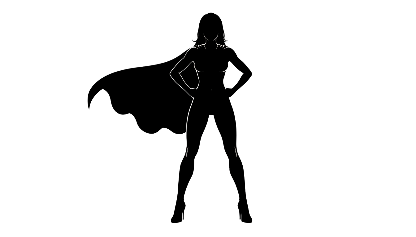 female superhero silhouette png PNG transparent background