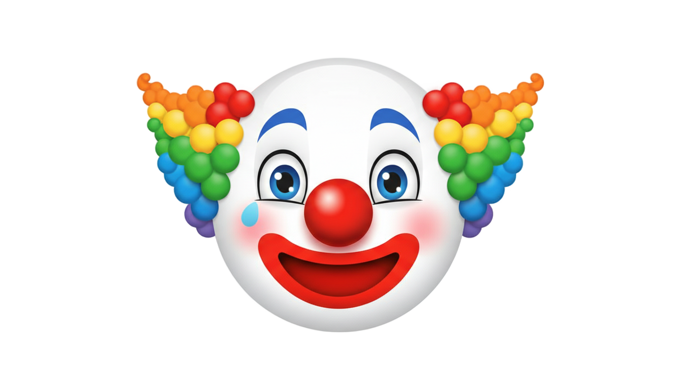 clown emoji ios png PNG transparent background