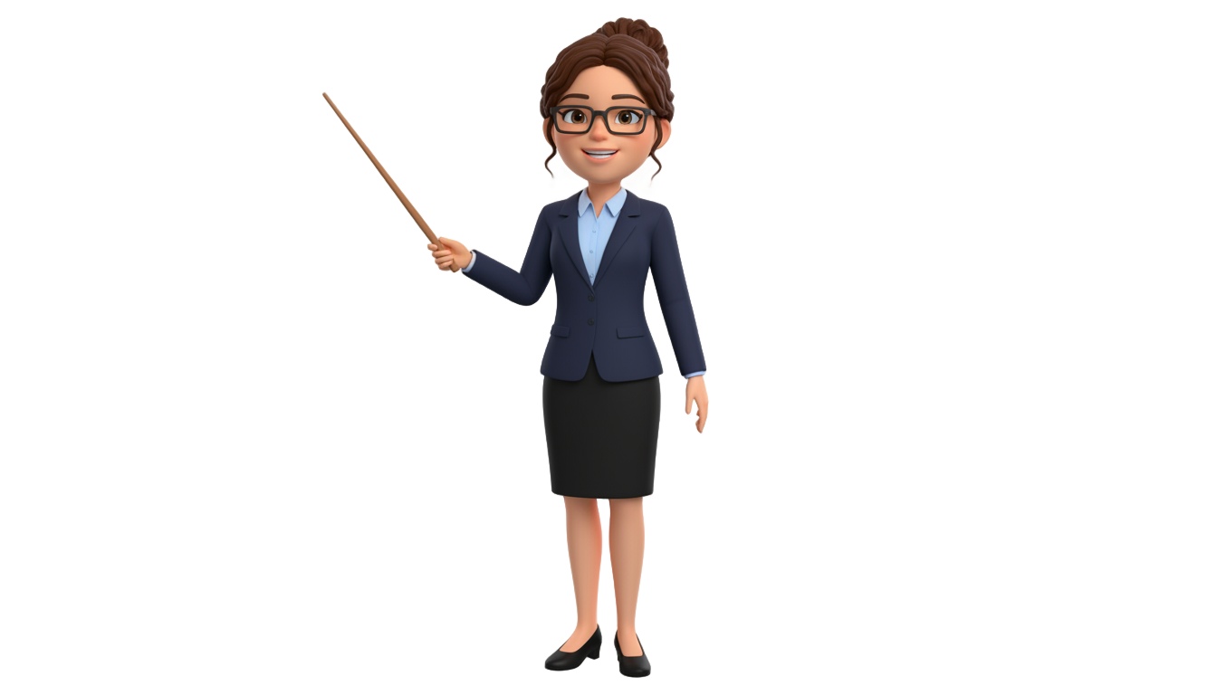 female teacher cartoon png PNG transparent background