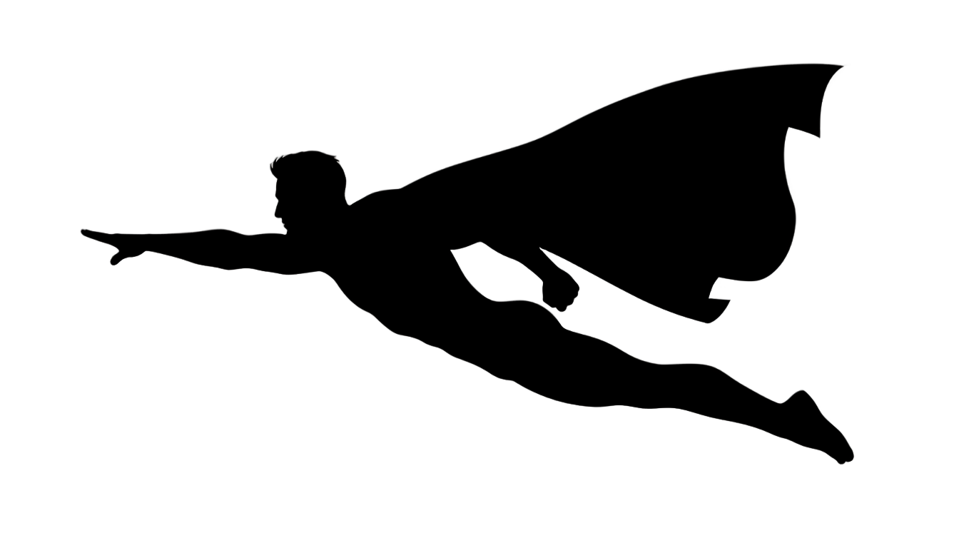 flying superhero silhouette png PNG transparent background