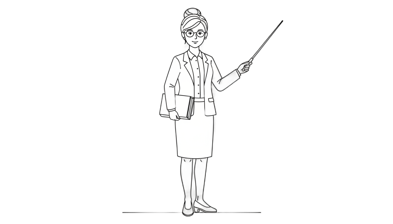 teacher clipart black and white png PNG transparent background