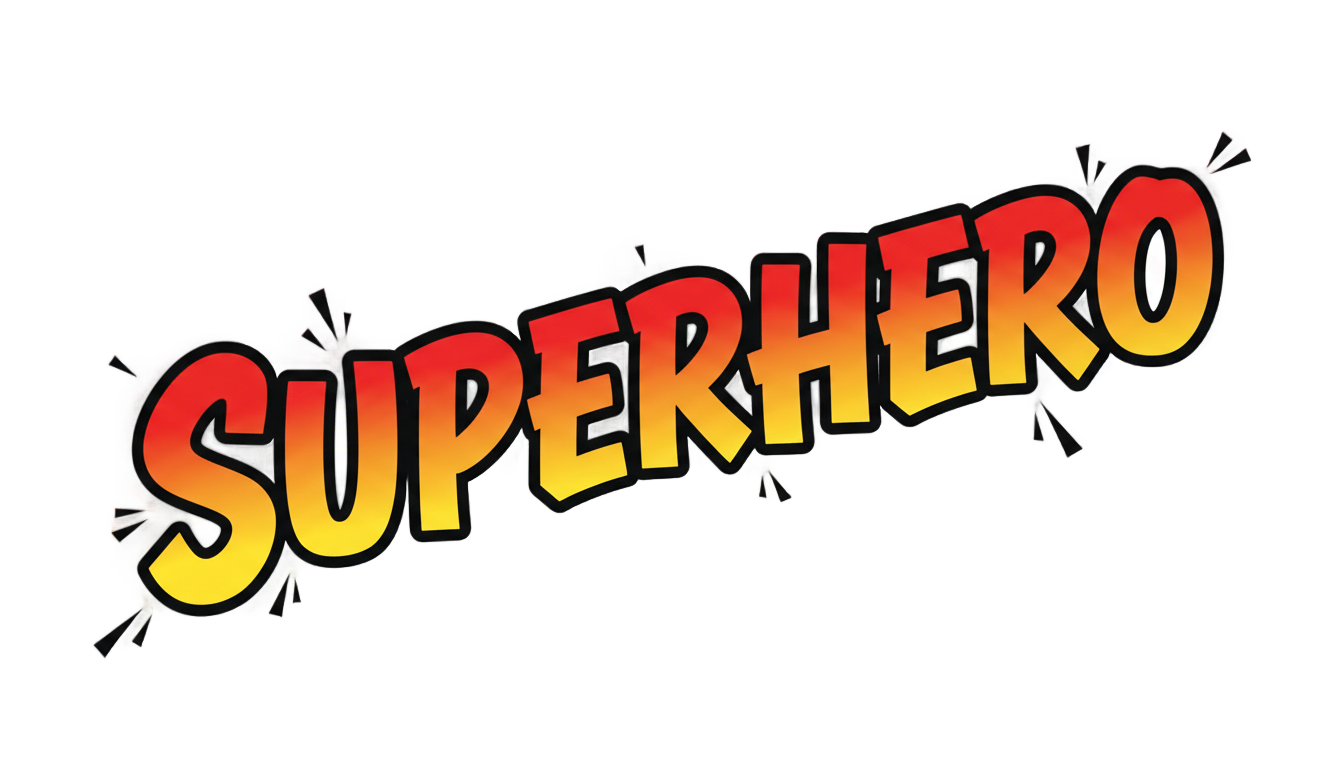superhero word png PNG transparent background