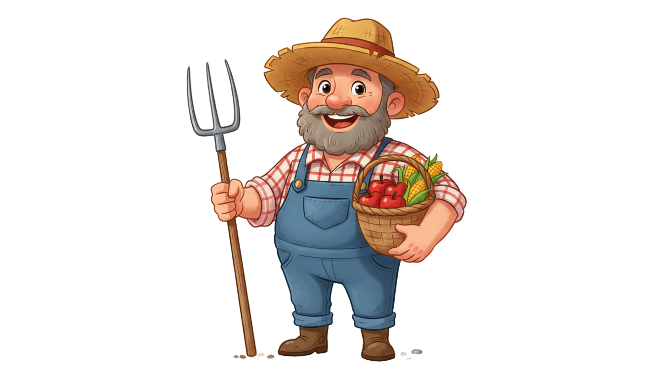 farmer illustration png PNG transparent background