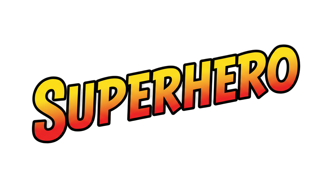 superhero word png PNG transparent background