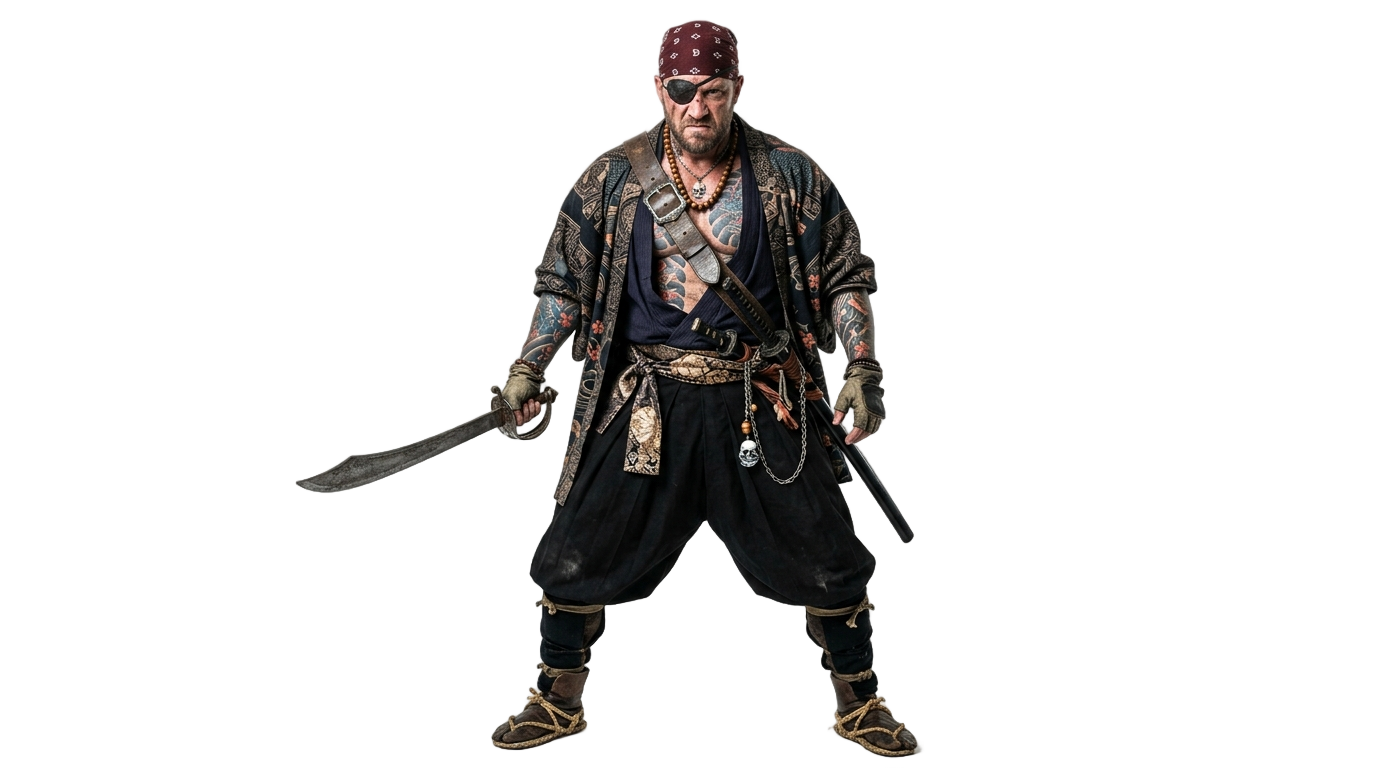 pirate yakuza png PNG transparent background