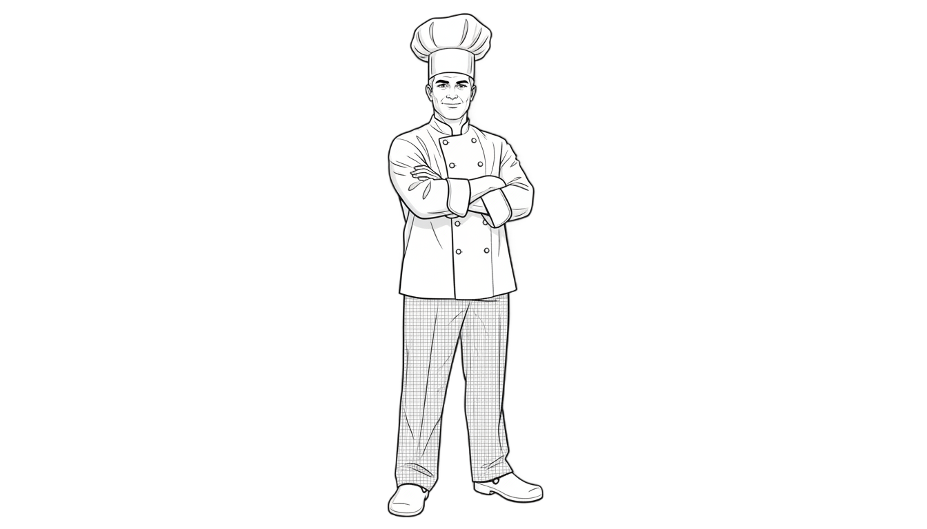chef png black and white PNG transparent background