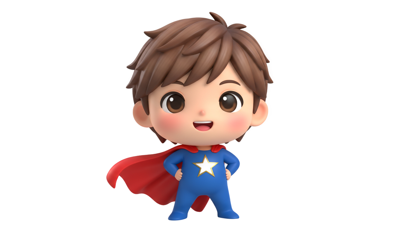 cute superhero png PNG transparent background