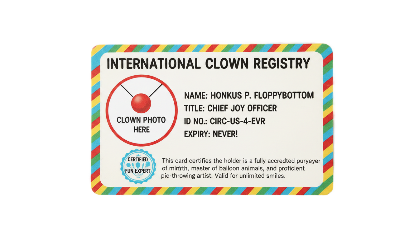 clown license png PNG transparent background