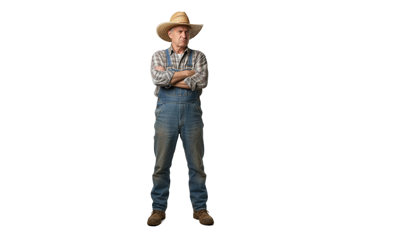 angry farmer png PNG transparent background