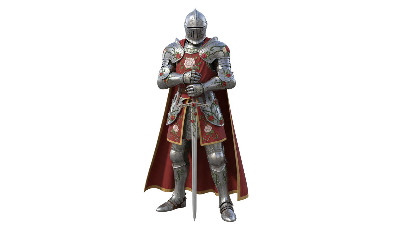 lancelot floral knight png PNG transparent background