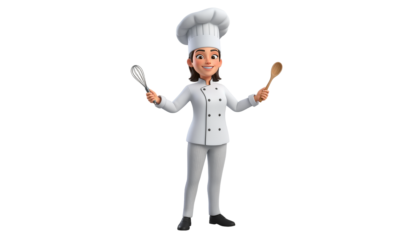 chef mujer animada png PNG transparent background