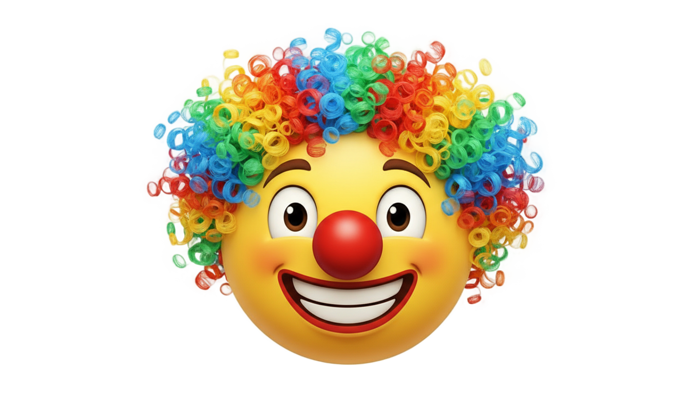 clown emoji png green screen PNG transparent background