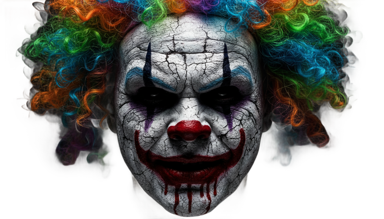 scary clown face png PNG transparent background