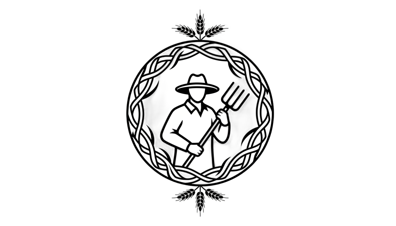 farmer logo png black and white PNG transparent background