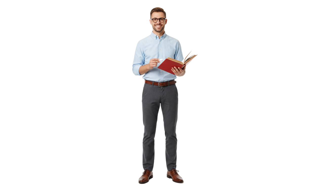 male teacher png PNG transparent background
