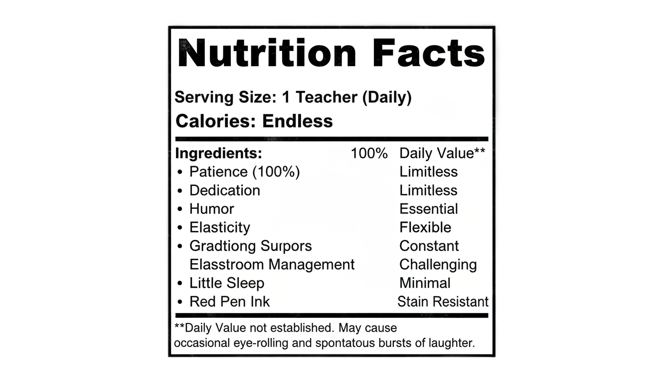 teacher nutrition facts png PNG transparent background