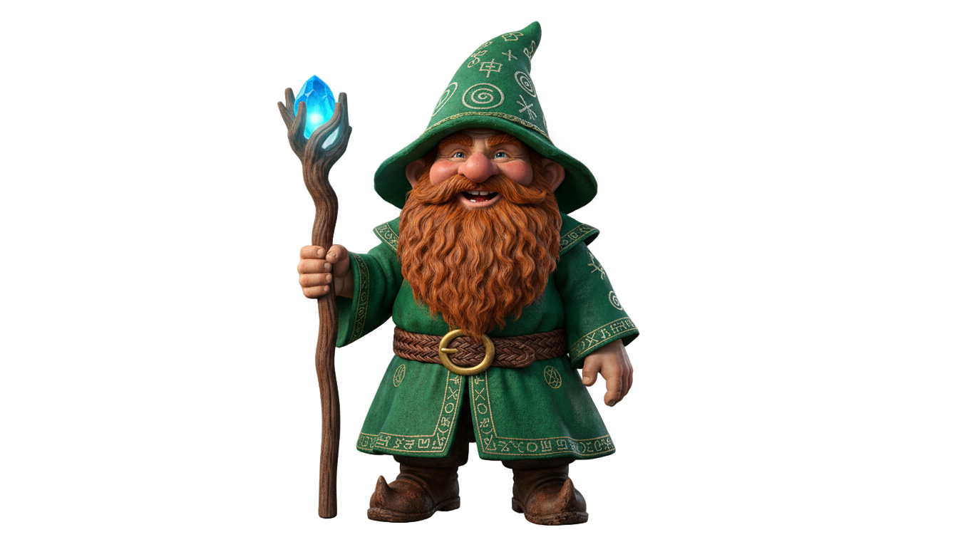 green wizard gnome png PNG transparent background