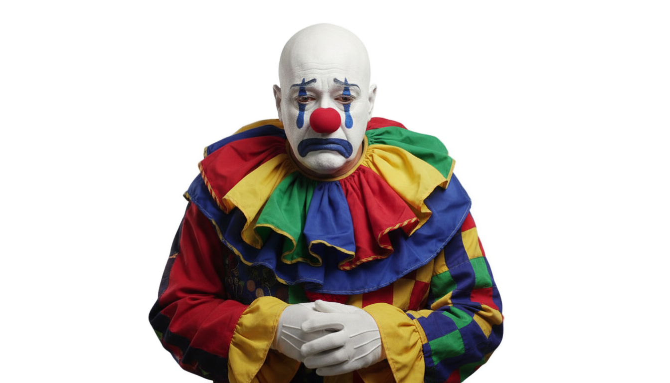 sad clown png PNG transparent background