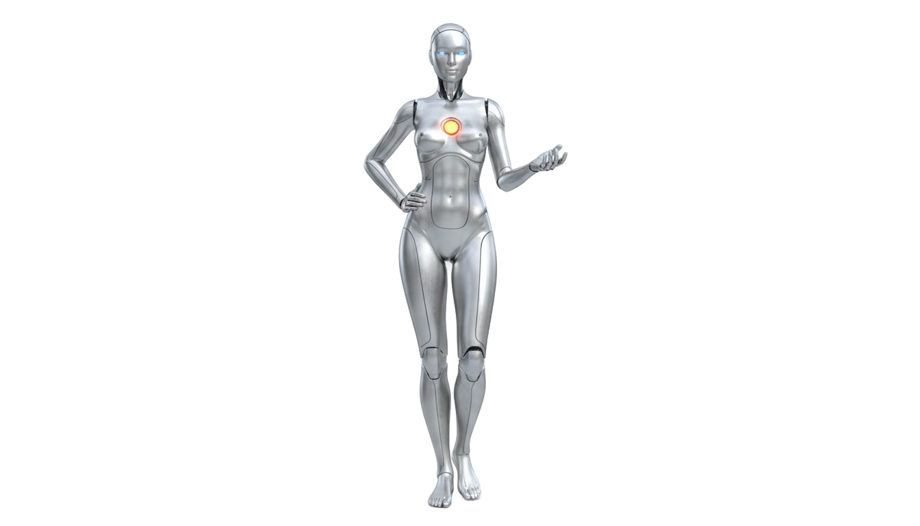 female robot png PNG transparent background