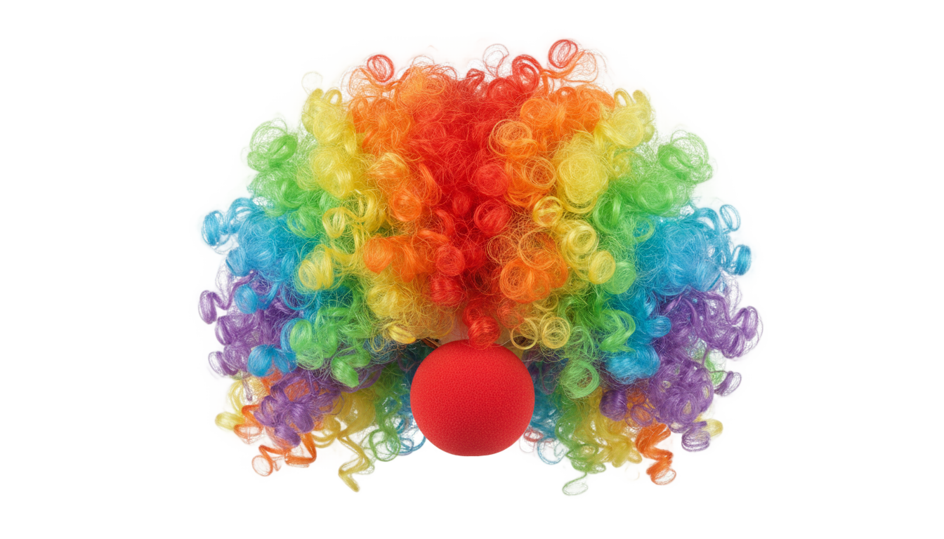 clown wig and nose png PNG transparent background