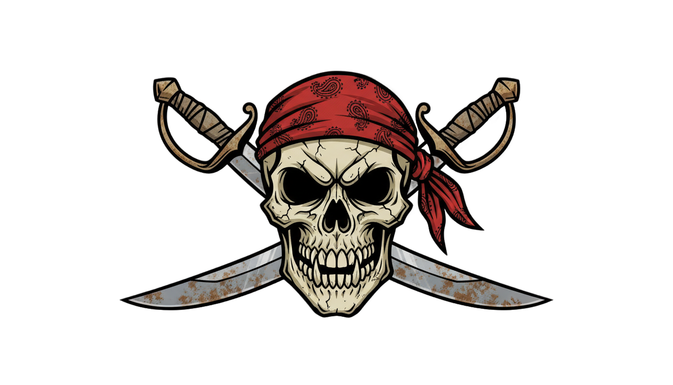 pirate skull logo png PNG transparent background
