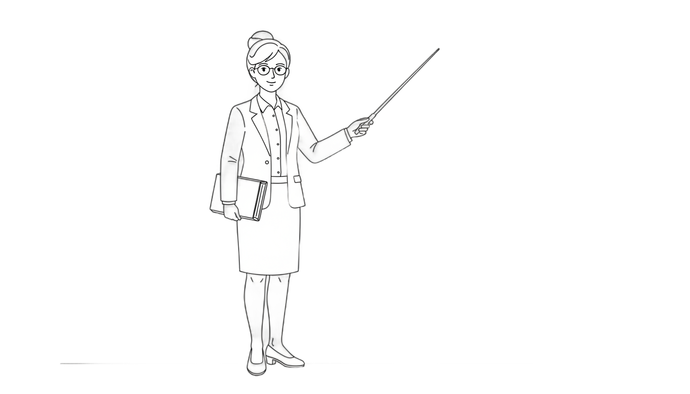 teacher clipart black and white png PNG transparent background