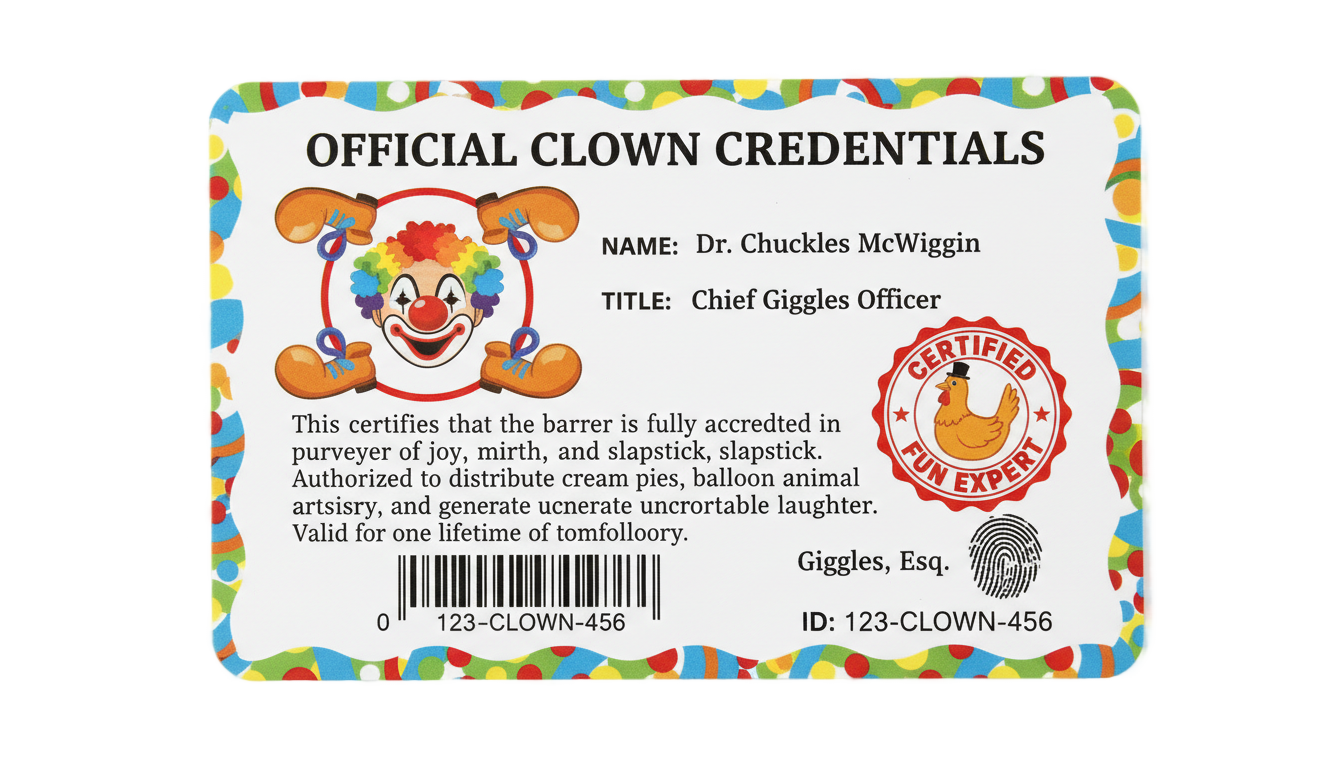 clown license png PNG transparent background