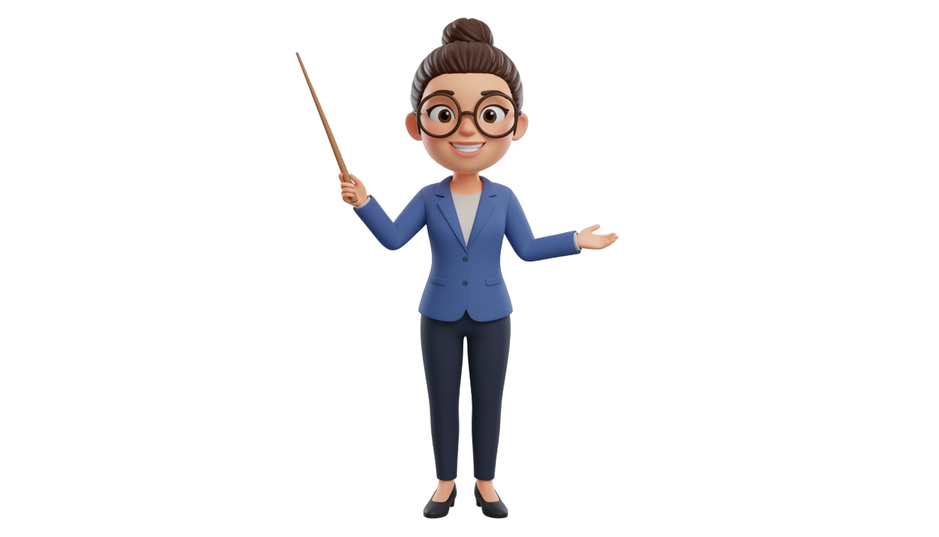 female teacher cartoon png PNG transparent background