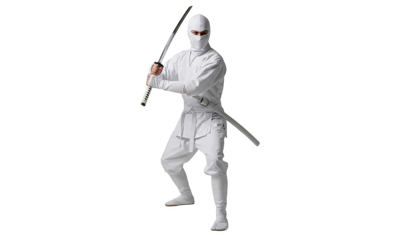 white ninja png PNG transparent background