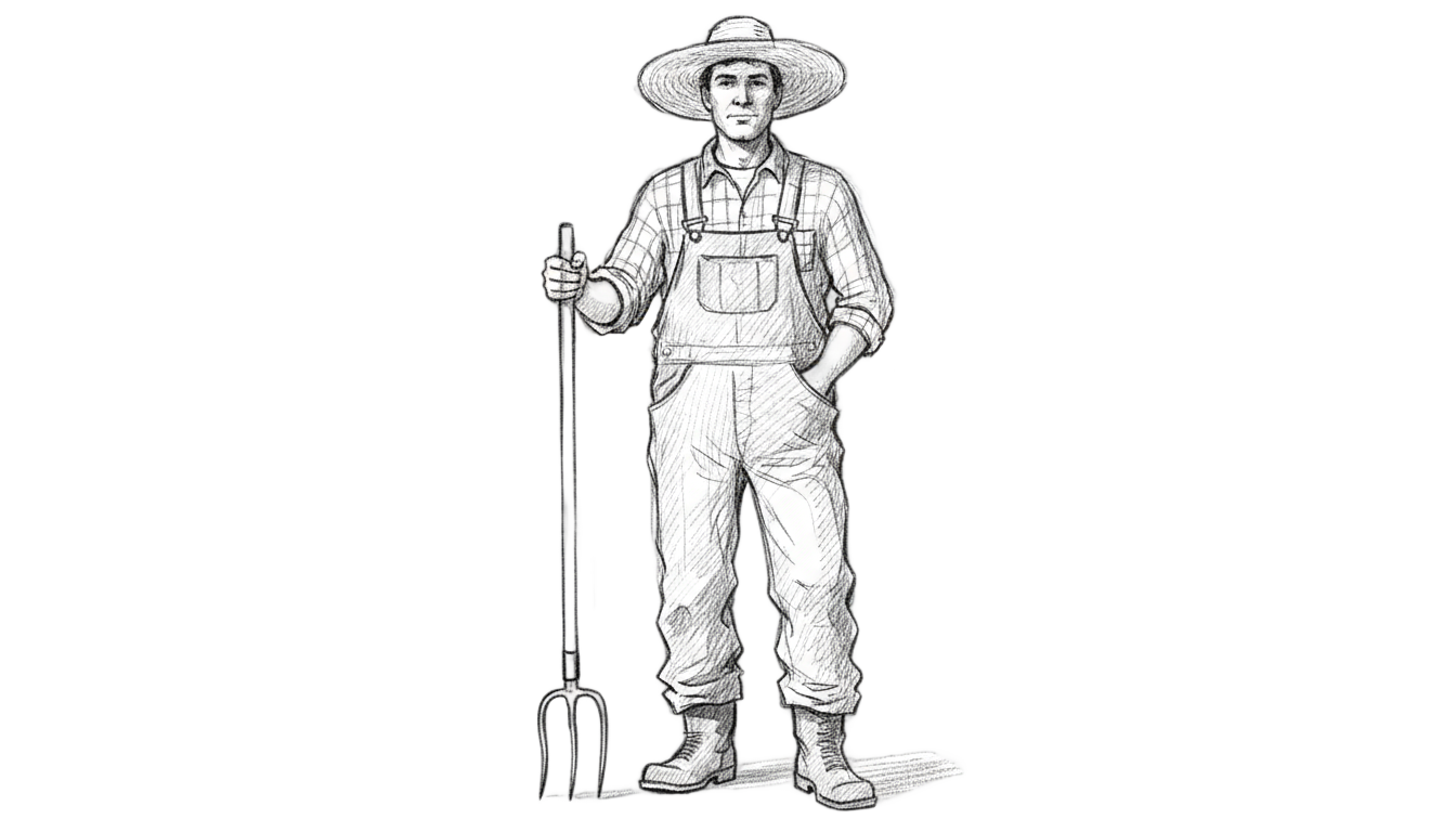 farmer sketch png PNG transparent background
