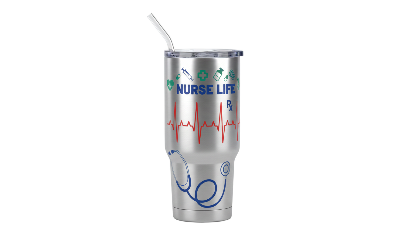 nurse tumbler png PNG transparent background