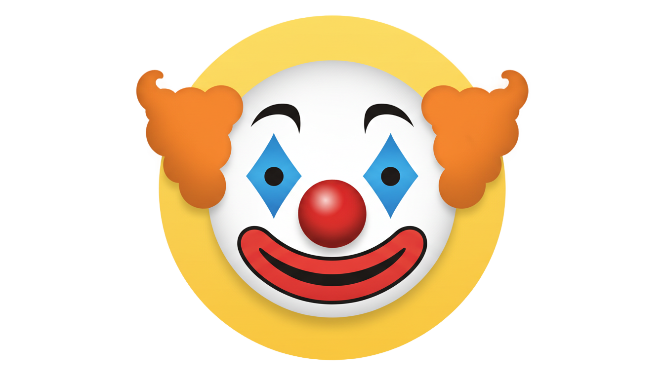 clown iphone emoji png PNG transparent background