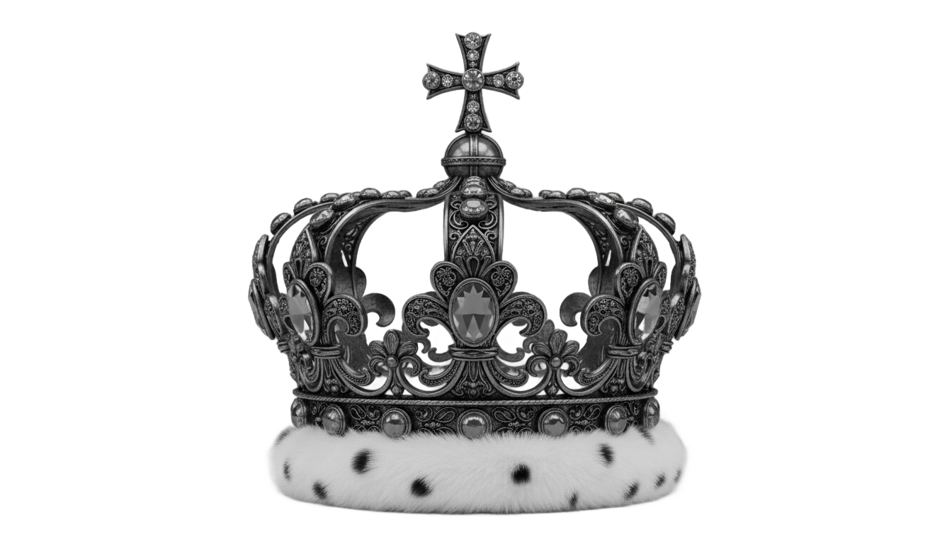 king crown png black and white PNG transparent background