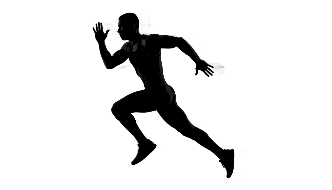 athlete running silhouette png PNG transparent background