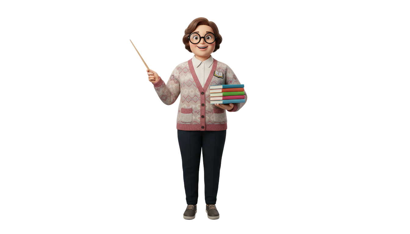 cute teacher png PNG transparent background