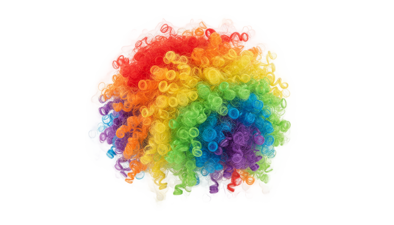 rainbow clown hair png PNG transparent background