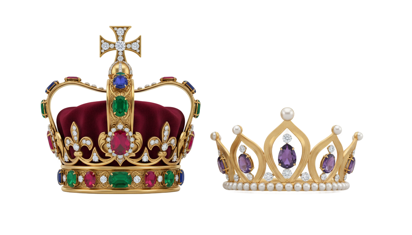 king and queen crown vector png PNG transparent background