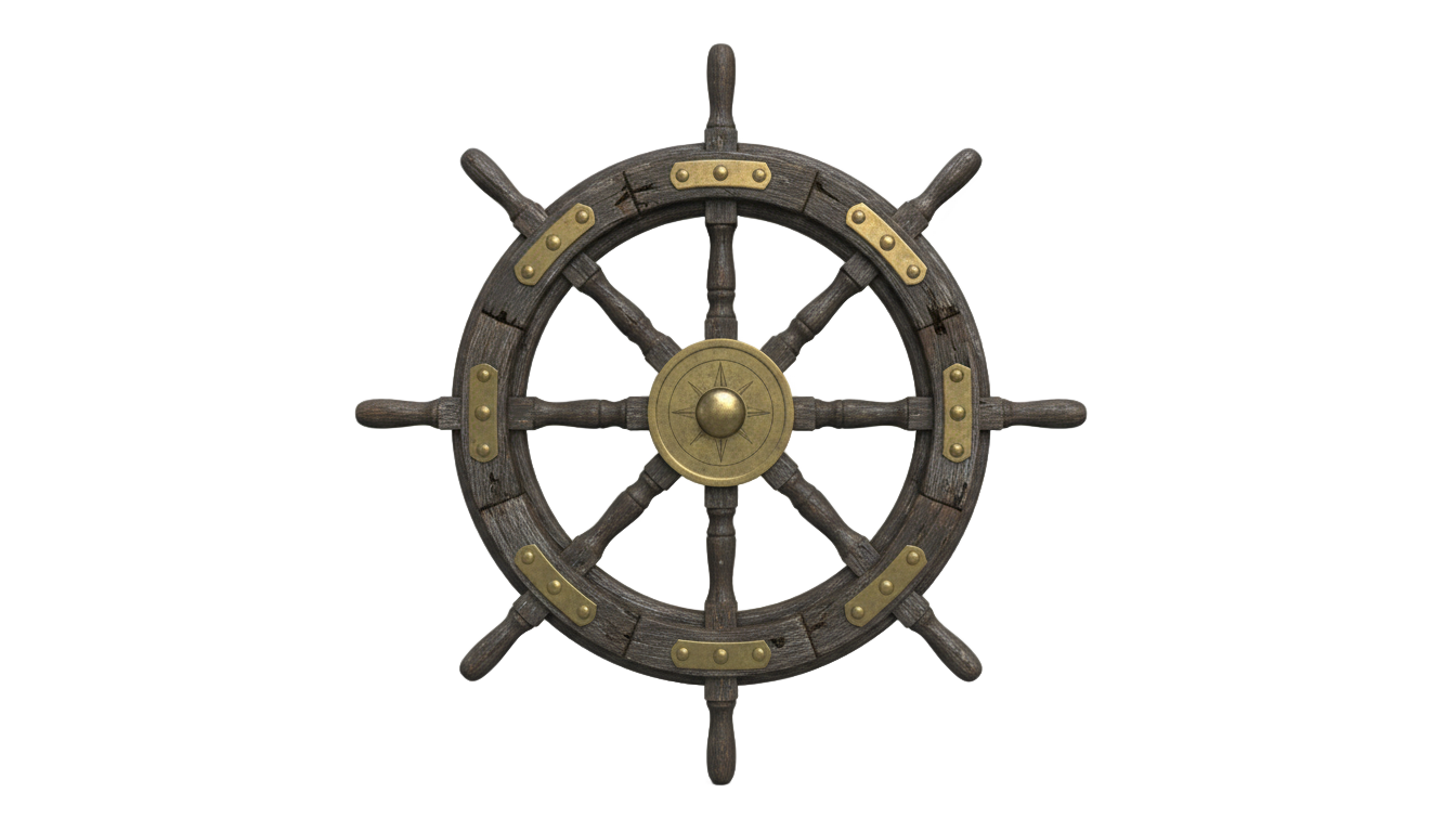 pirate ship steering wheel png PNG transparent background