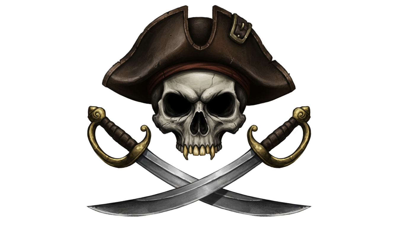tete de mort pirate png PNG transparent background