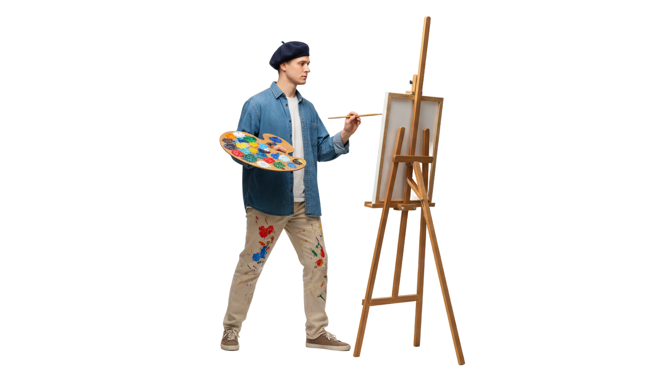painting artist png PNG transparent background