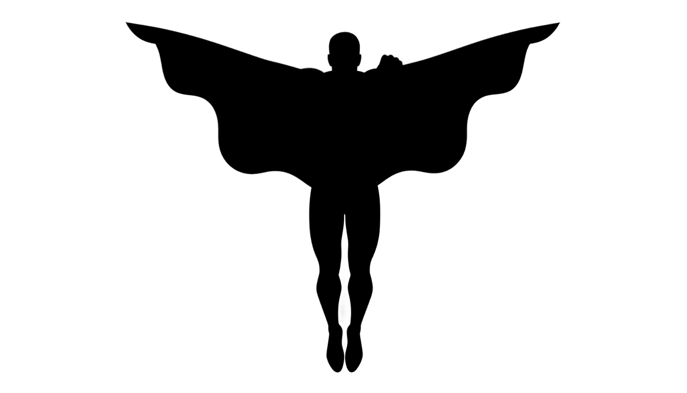 flying superhero silhouette png PNG transparent background