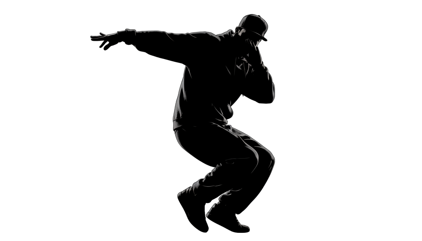 hip hop dancer silhouette png PNG transparent background