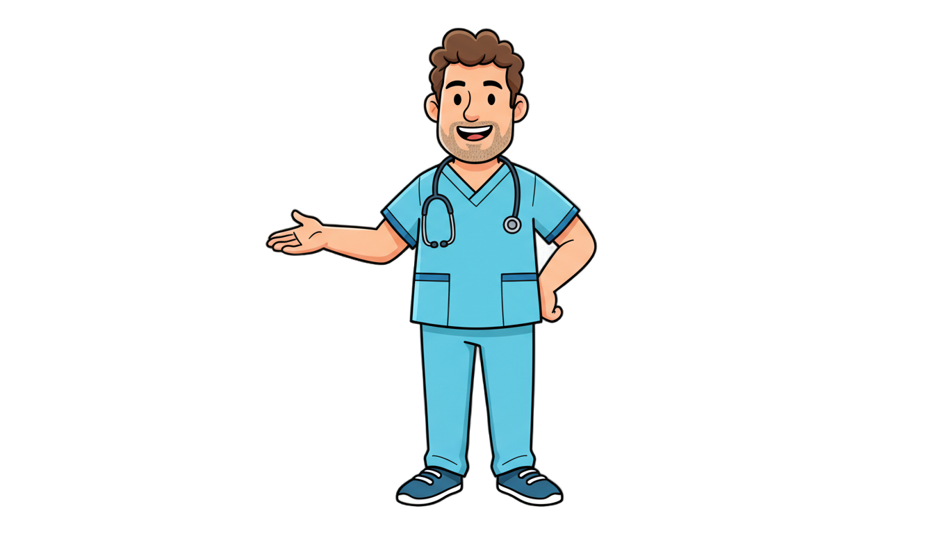 male nurse cartoon png PNG transparent background
