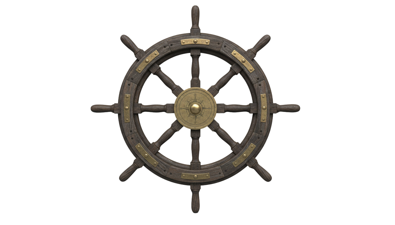 pirate ship steering wheel png PNG transparent background