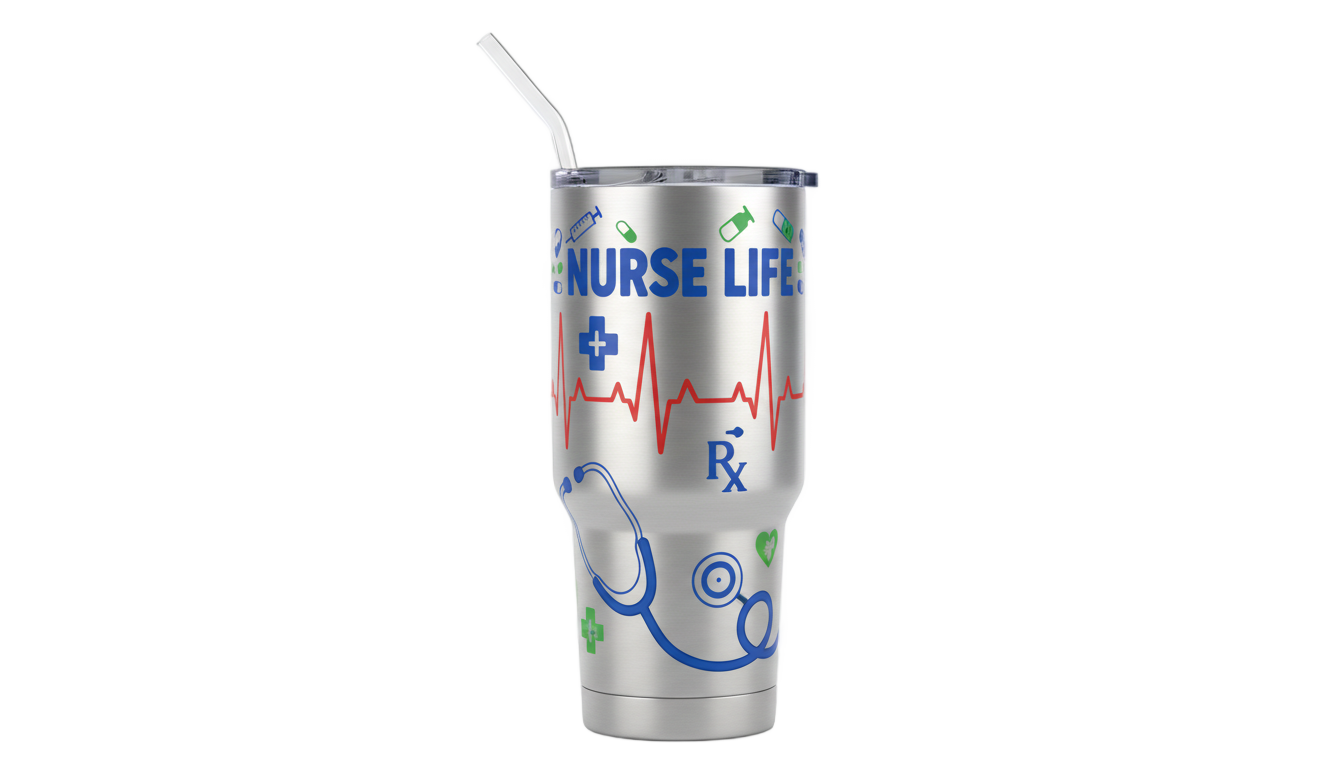nurse tumbler png PNG transparent background