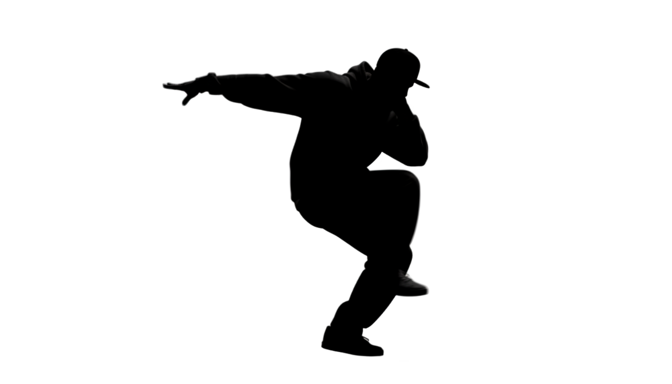 hip hop dancer silhouette png PNG transparent background