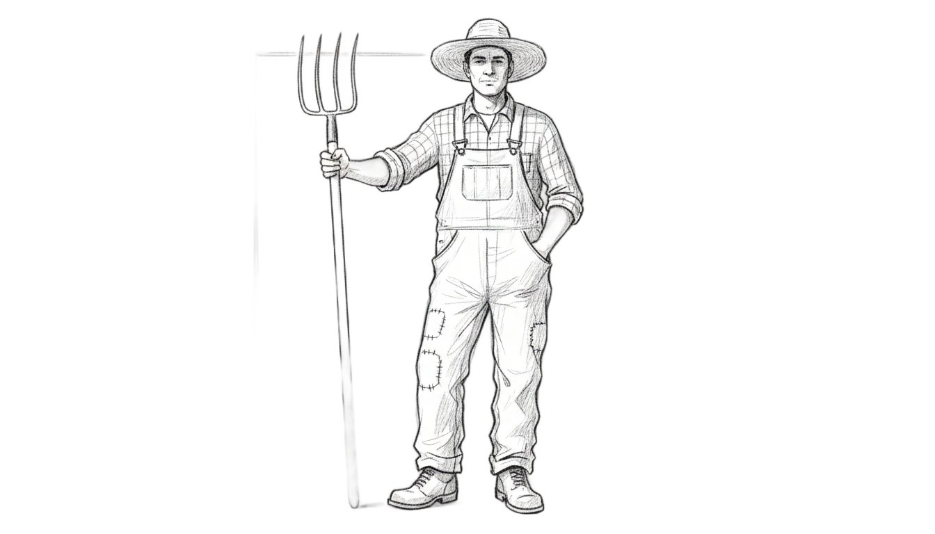 farmer sketch png PNG transparent background
