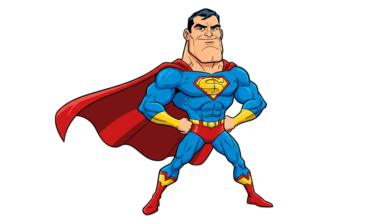 superhero caricature png PNG transparent background