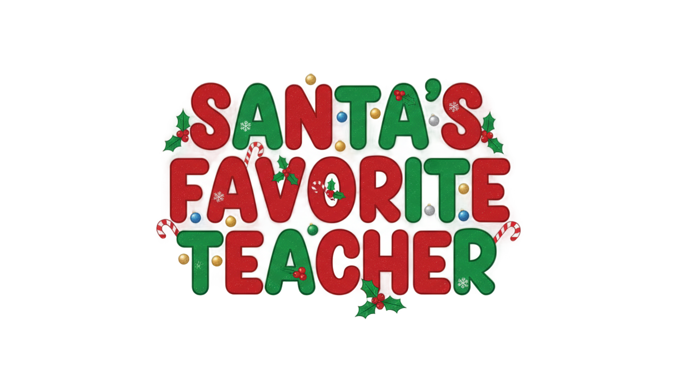 santas favorite teacher png PNG transparent background