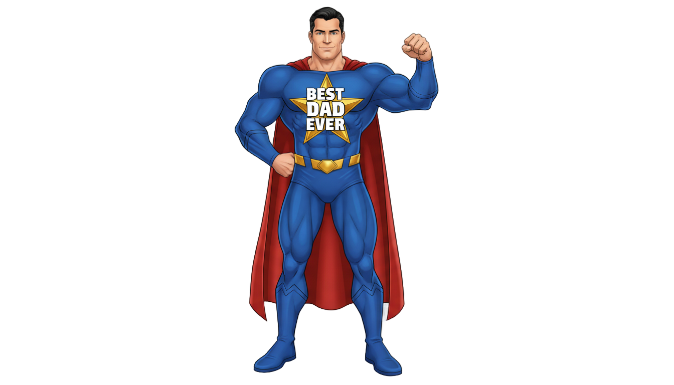 best dad ever superhero png PNG transparent background